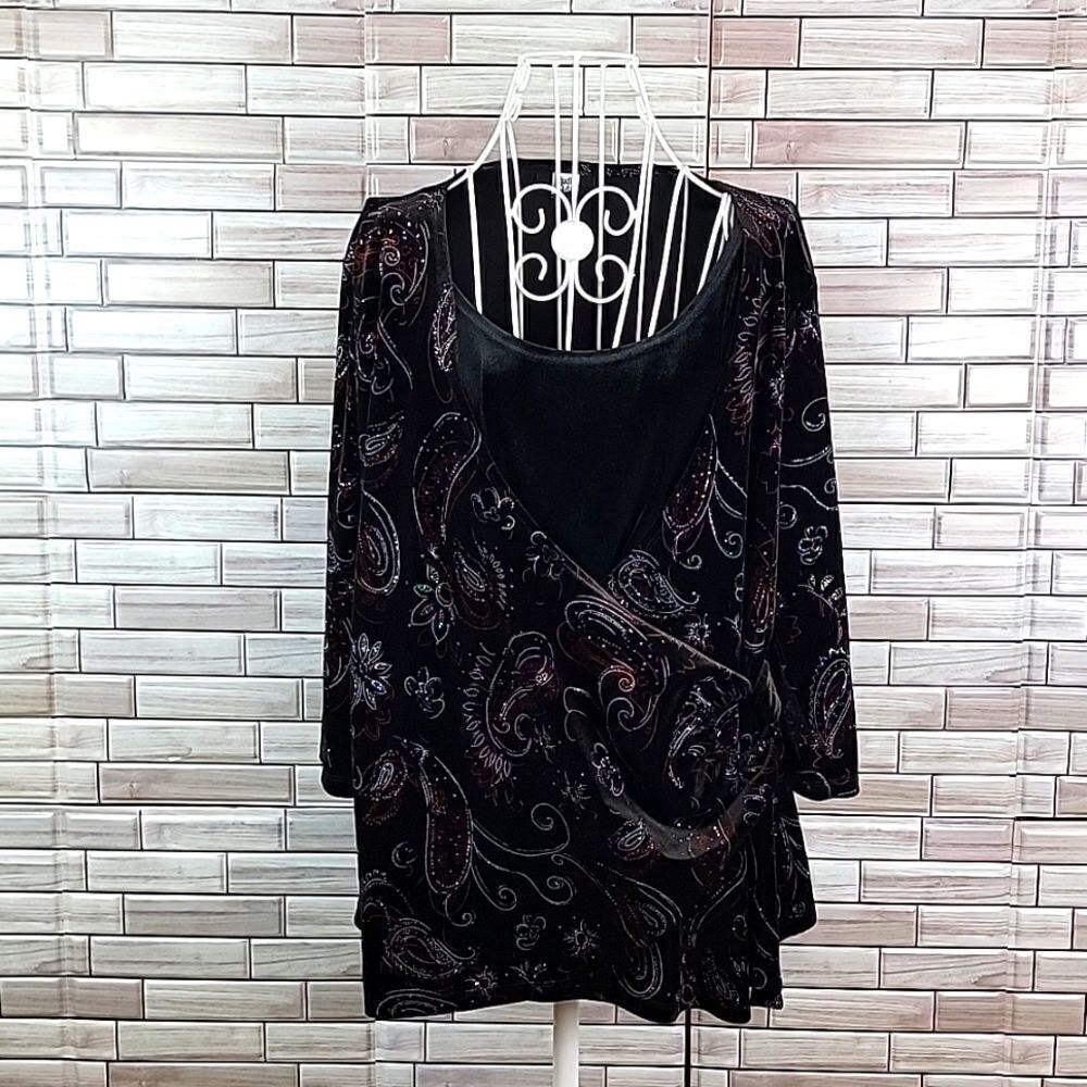 Studio 1940 velvet special occasion top Size 14